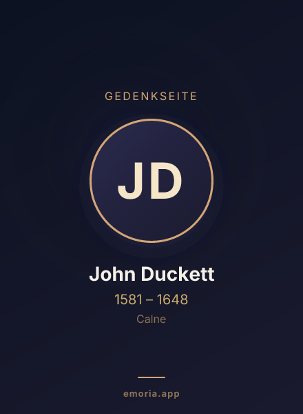 Gedenkportrait von John Duckett
