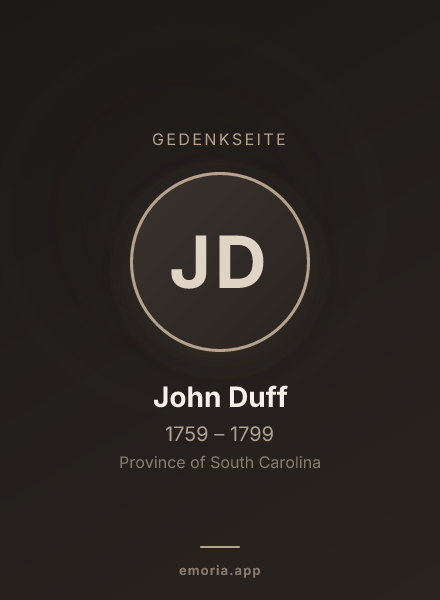 Gedenkportrait von John Duff