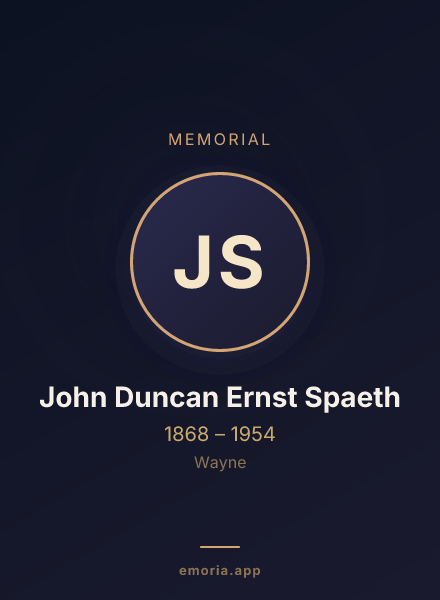 Memorial portrait of John Duncan Ernst Spaeth