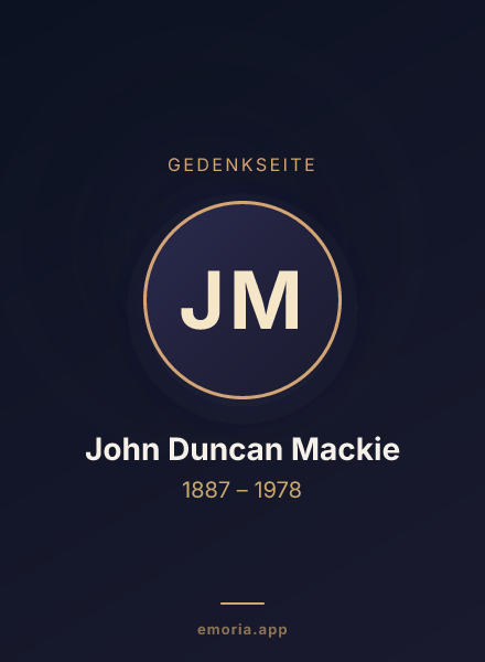 Gedenkportrait von John Duncan Mackie