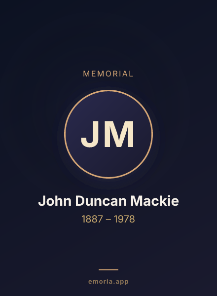 Memorial portrait of John Duncan Mackie