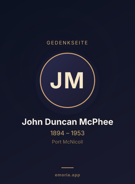 Gedenkportrait von John Duncan McPhee