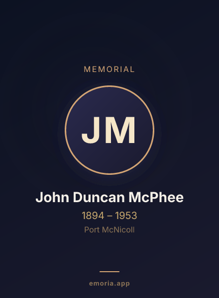 Memorial portrait of John Duncan McPhee