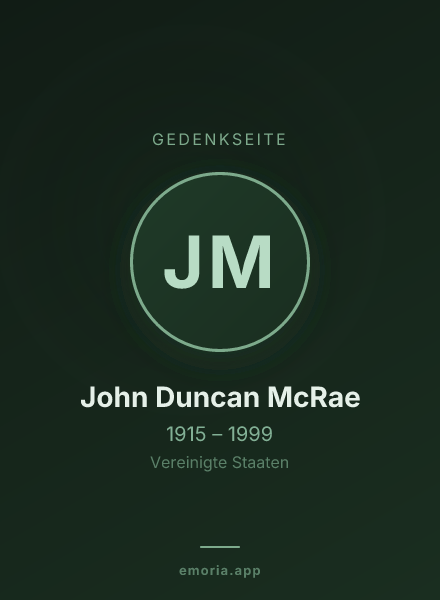 Gedenkportrait von John Duncan McRae