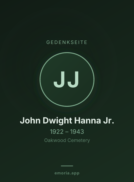 Gedenkportrait von John Dwight Hanna Jr.