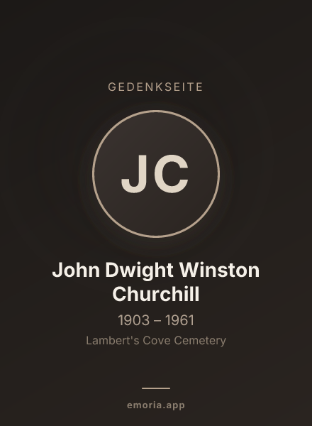 Gedenkportrait von John Dwight Winston Churchill