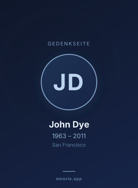 Gedenkportrait von John Dye