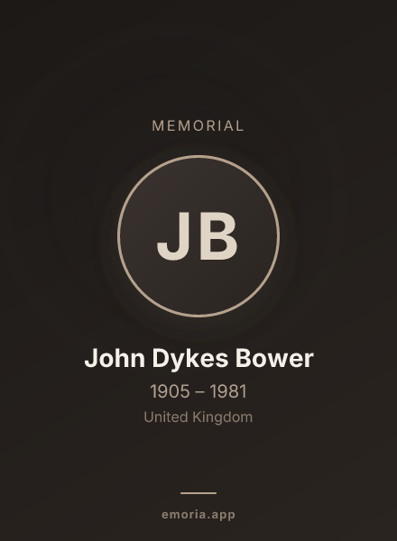 Memorial portrait of John Dykes Bower