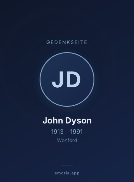 Gedenkportrait von John Dyson
