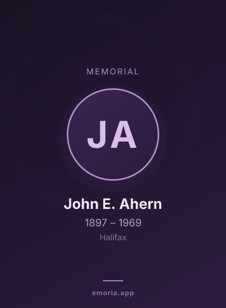 Memorial portrait of John E. Ahern