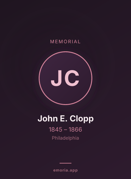 Memorial portrait of John E. Clopp