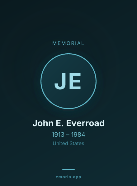 Memorial portrait of John E. Everroad