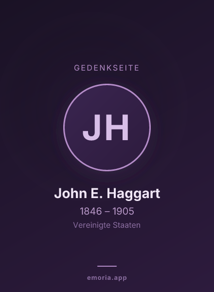 Gedenkportrait von John E. Haggart