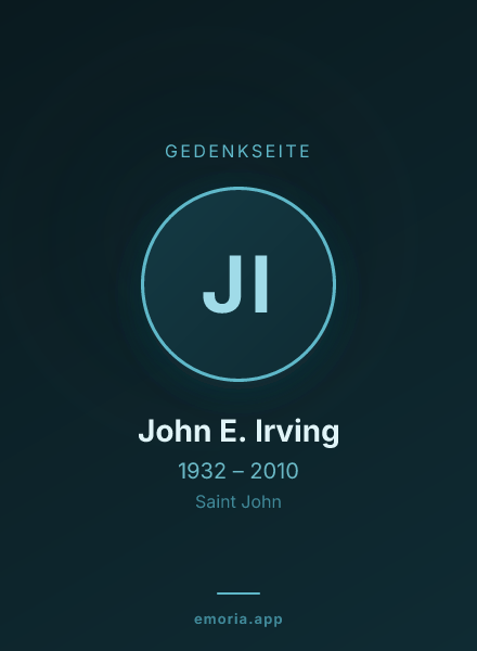 Gedenkportrait von John E. Irving