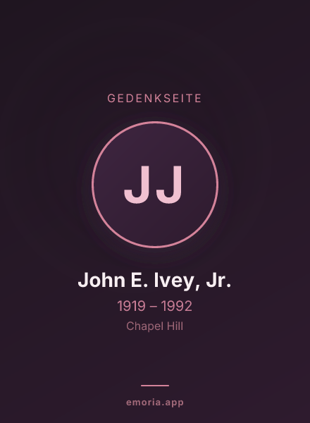 Gedenkportrait von John E. Ivey, Jr.