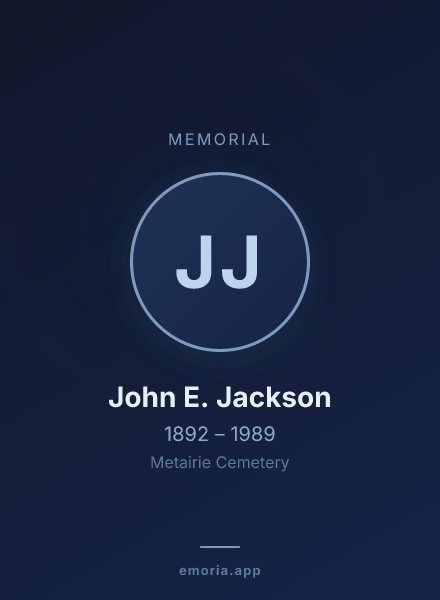 Memorial portrait of John E. Jackson