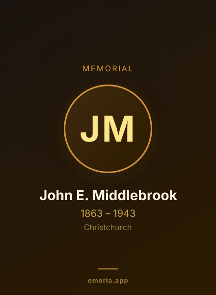 Memorial portrait of John E. Middlebrook