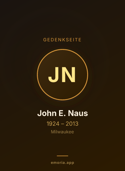 Gedenkportrait von John E. Naus