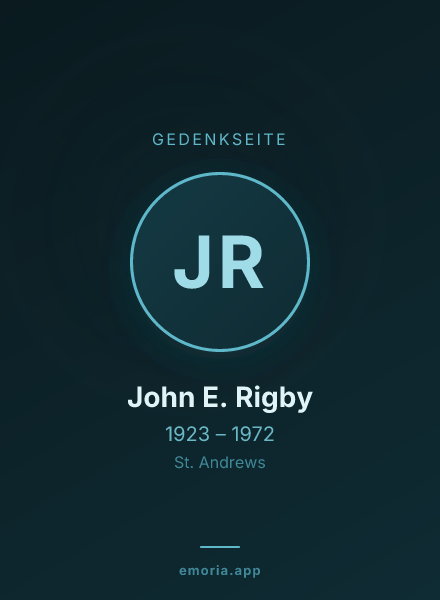 Gedenkportrait von John E. Rigby