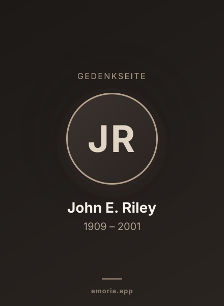 Gedenkportrait von John E. Riley