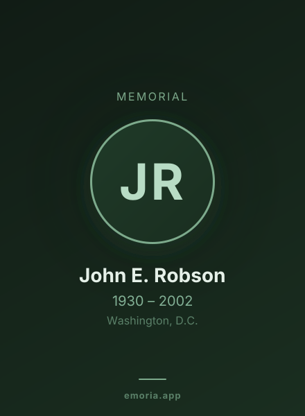Memorial portrait of John E. Robson