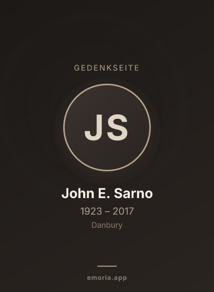 Gedenkportrait von John E. Sarno