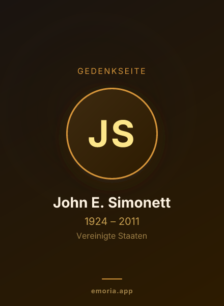 Gedenkportrait von John E. Simonett