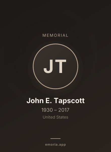 Memorial portrait of John E. Tapscott