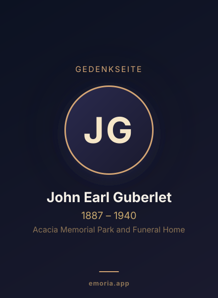 Gedenkportrait von John Earl Guberlet