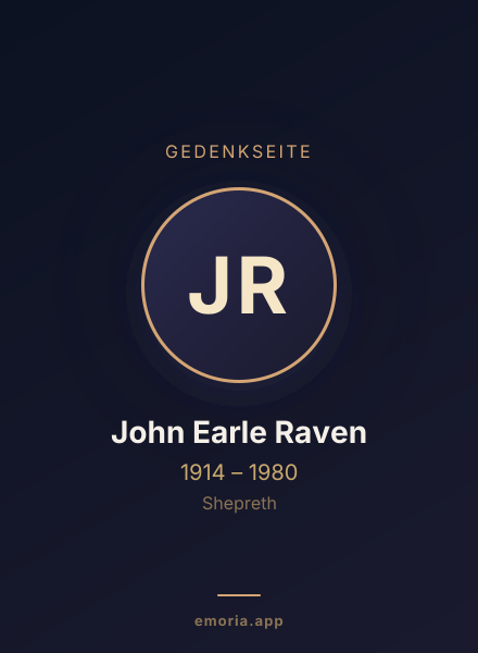 Gedenkportrait von John Earle Raven