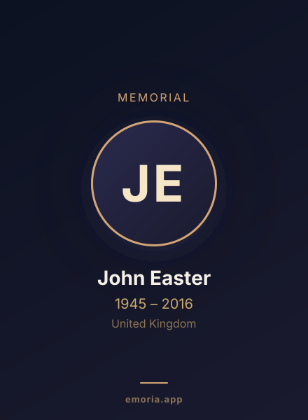 Memorial portrait of John Easter