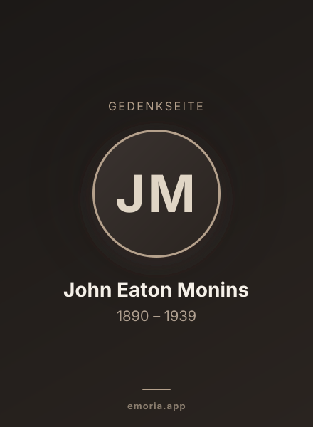 Gedenkportrait von John Eaton Monins