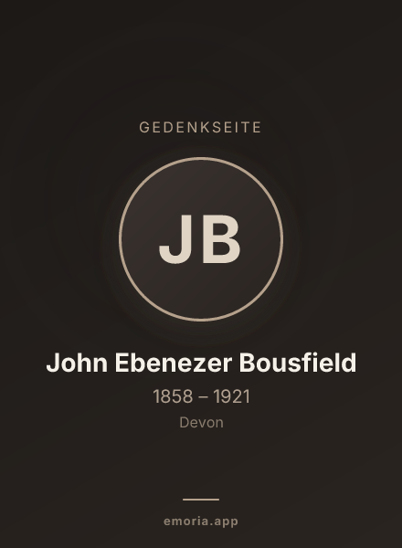 Gedenkportrait von John Ebenezer Bousfield