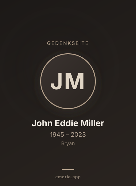 Gedenkportrait von John Eddie Miller