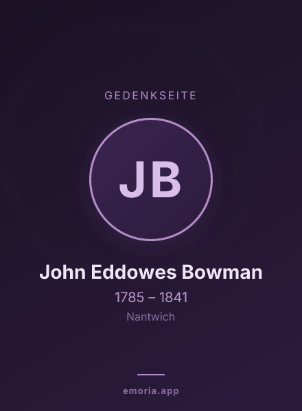 Gedenkportrait von John Eddowes Bowman