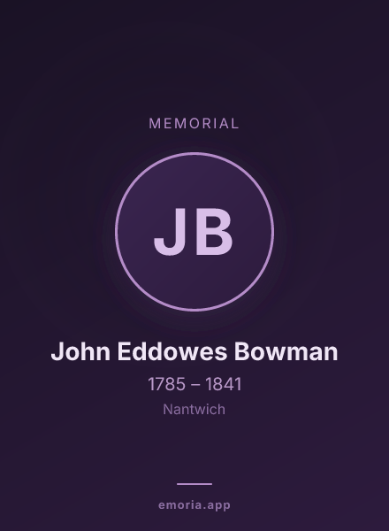 Memorial portrait of John Eddowes Bowman