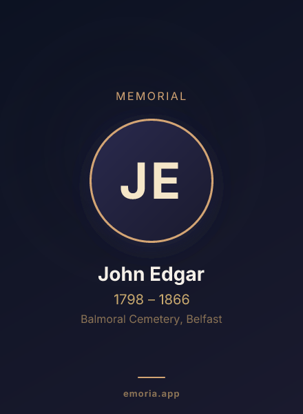 Memorial portrait of John Edgar