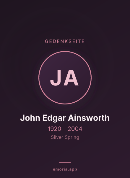 Gedenkportrait von John Edgar Ainsworth