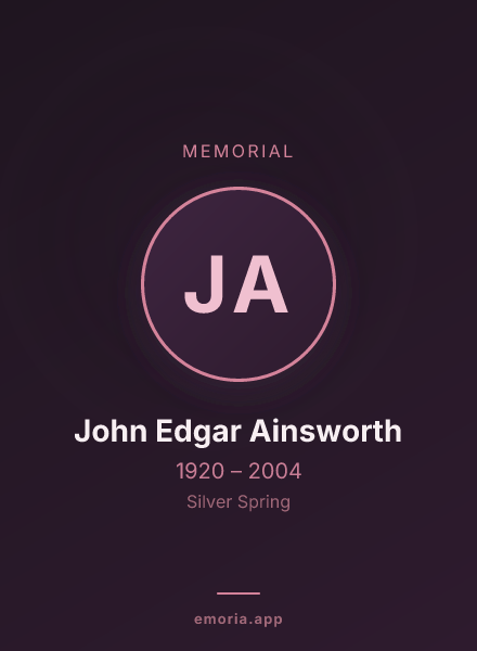 Memorial portrait of John Edgar Ainsworth