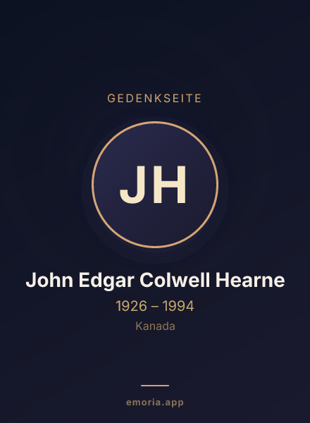 Gedenkportrait von John Edgar Colwell Hearne