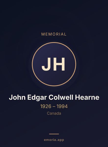 Memorial portrait of John Edgar Colwell Hearne