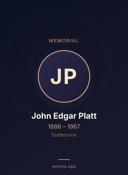Memorial portrait of John Edgar Platt