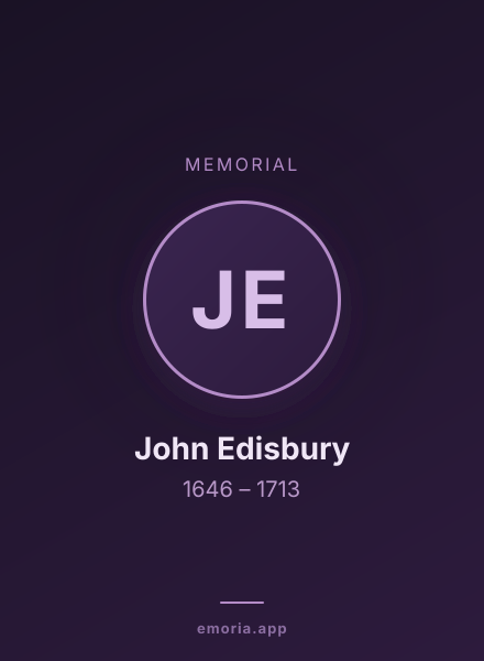 Memorial portrait of John Edisbury