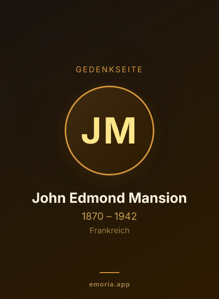 Gedenkportrait von John Edmond Mansion