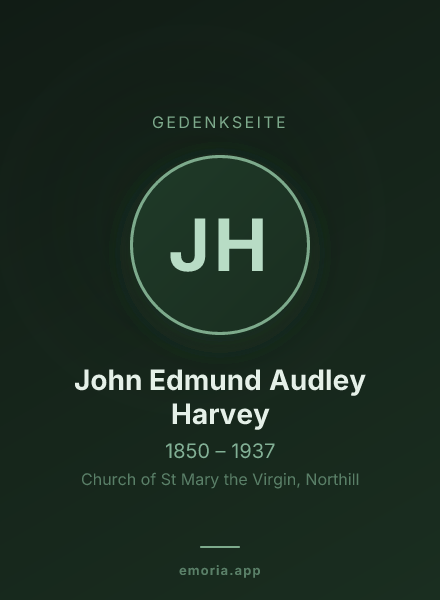 Gedenkportrait von John Edmund Audley Harvey