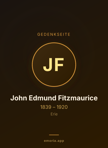 Gedenkportrait von John Edmund Fitzmaurice