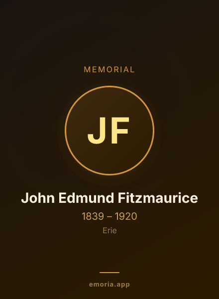 Memorial portrait of John Edmund Fitzmaurice