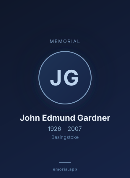 Memorial portrait of John Edmund Gardner