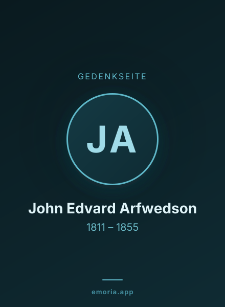 Gedenkportrait von John Edvard Arfwedson