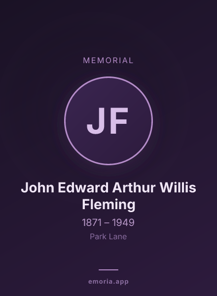 Memorial portrait of John Edward Arthur Willis Fleming